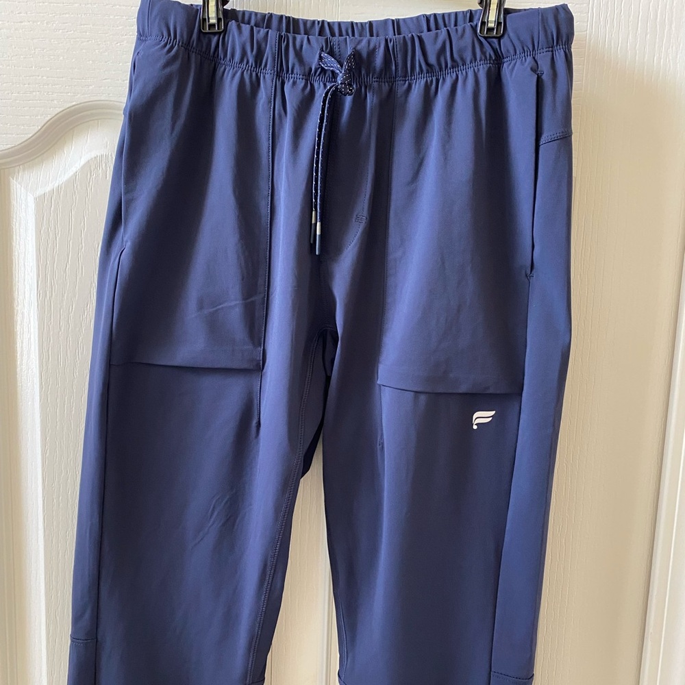 Fabletics Blue Cargo Pants with Elastic Waistband